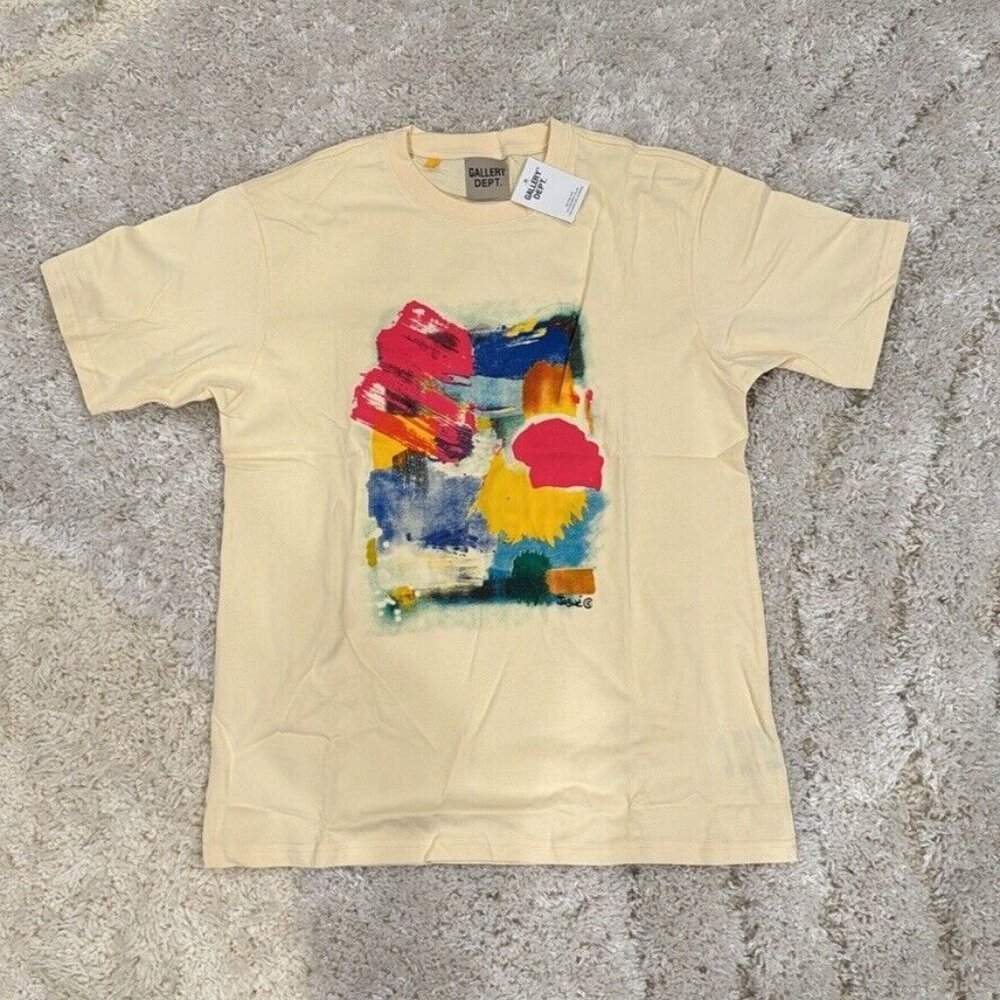Gallery Dept Apricot Painting Logo T-Shirt For Men Size Large